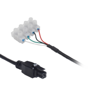 Power cable with 4-way screw terminal