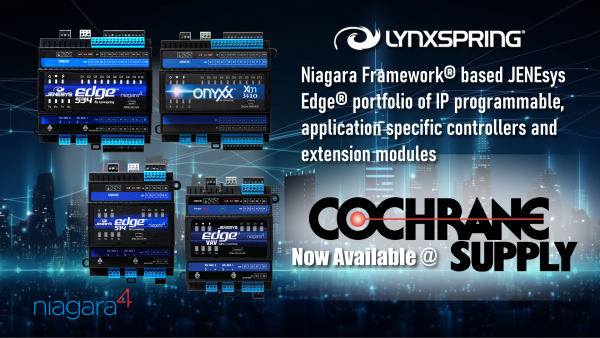 Cochrane Supply Announces Distribution Expansion of Lynxspring JENEsys Edge Controllers 