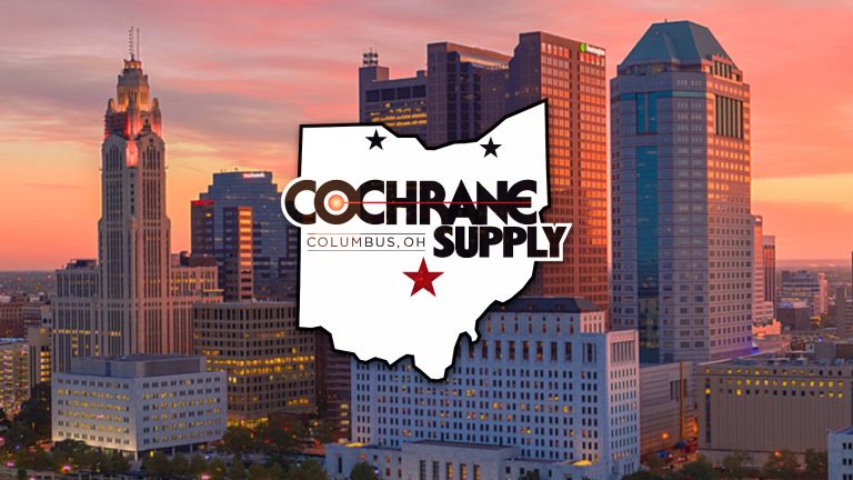 columbus ohio skyline with branch emblem
